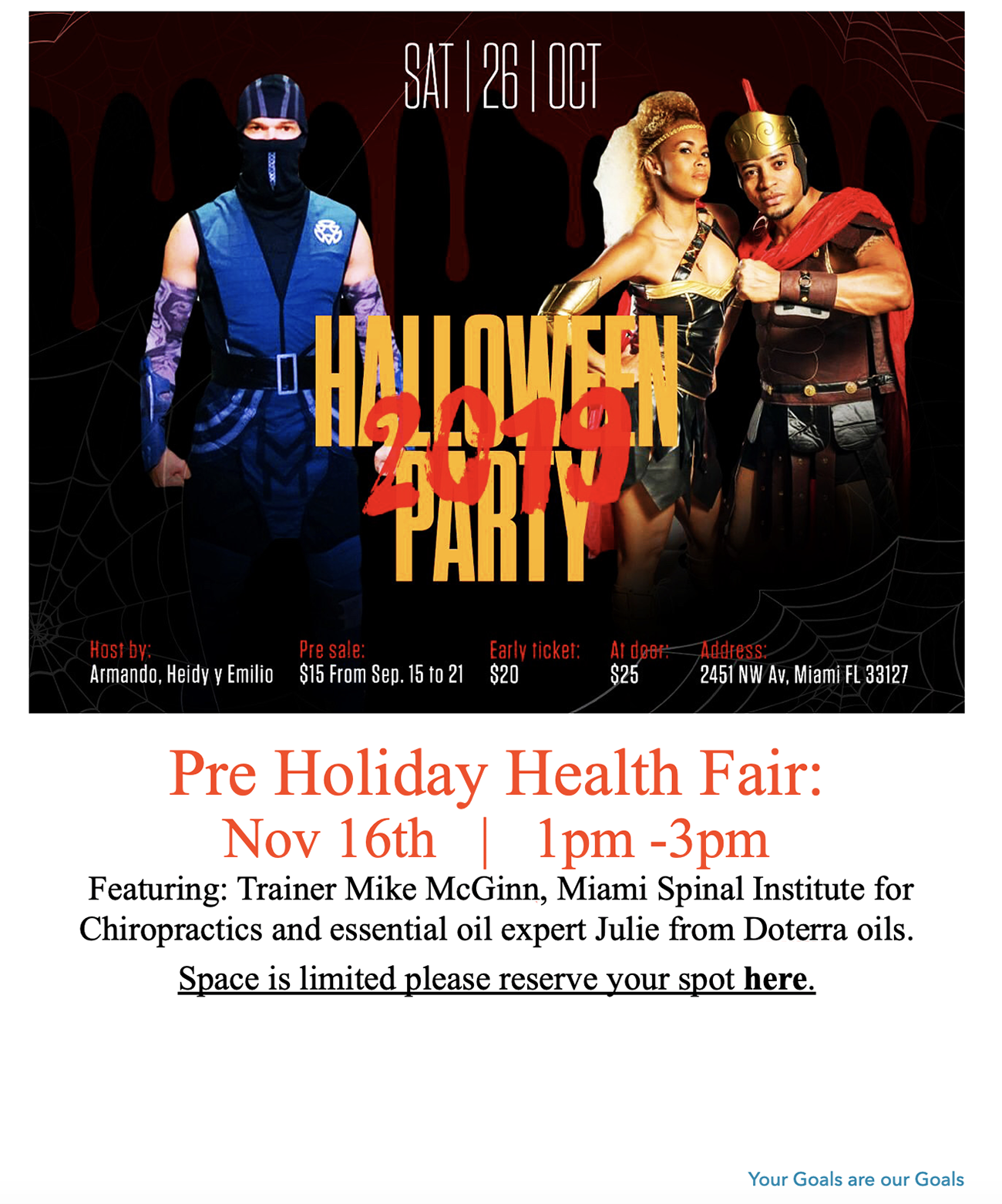 Olympia Gym Pre Holiday Health Fair